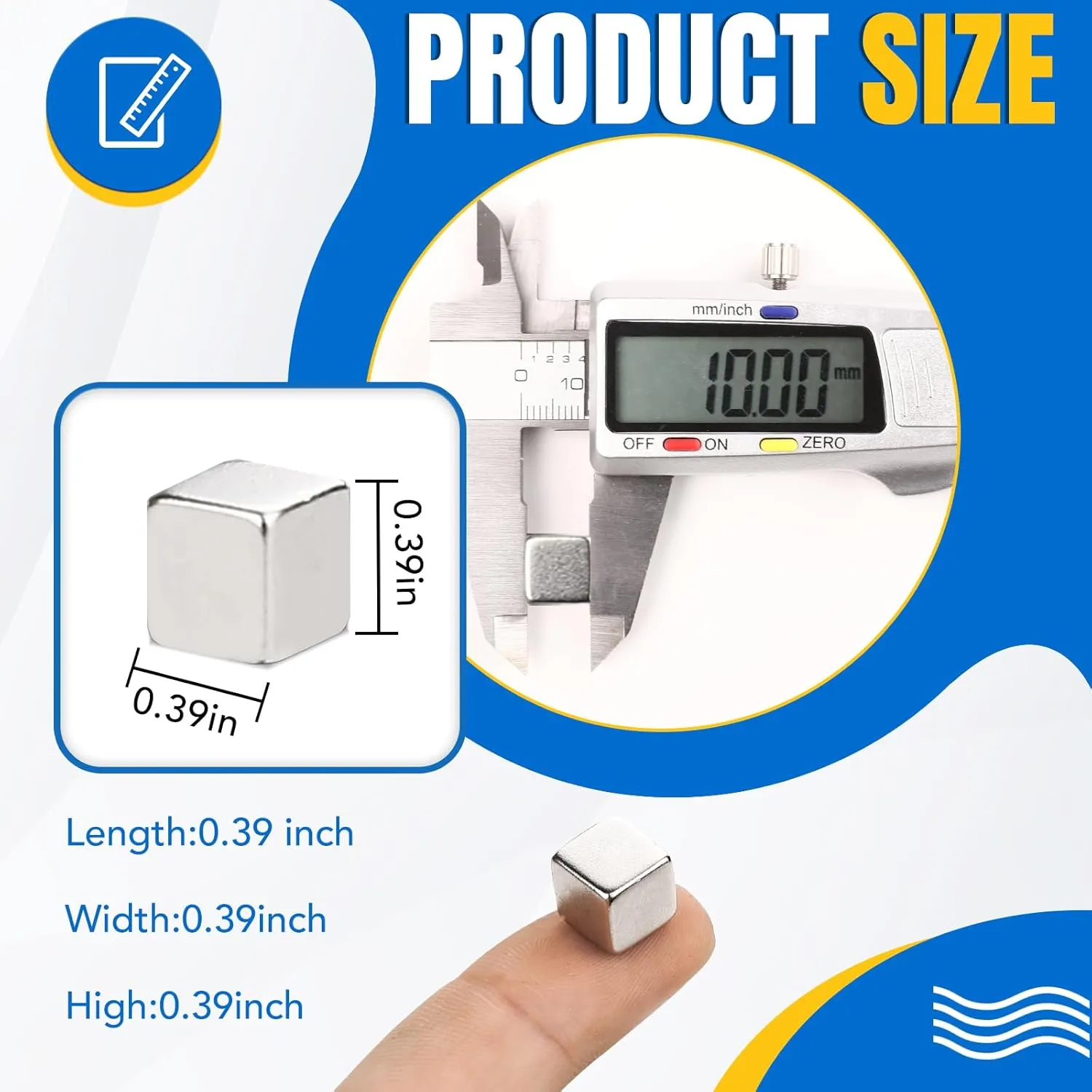 LOVIMAG Neodymium Magnet, 50Pack Fridge Magnets, 10x10x10mm Refrigerator Magnets, Small Strong Magnets for Whiteboard, Fridge, Crafts, Office and DIY