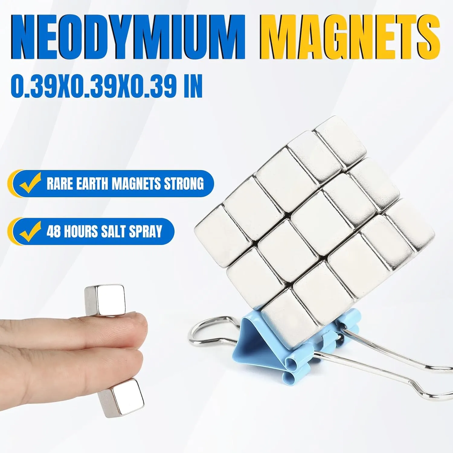 LOVIMAG Neodymium Magnet, 50Pack Fridge Magnets, 10x10x10mm Refrigerator Magnets, Small Strong Magnets for Whiteboard, Fridge, Crafts, Office and DIY