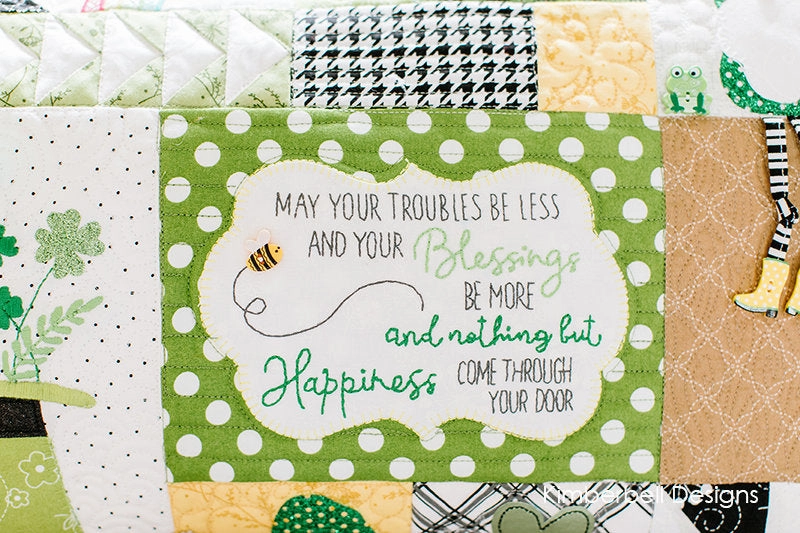 Luck O' The Gnome:  St. Patrick's Day Bench Pillow Embroidery CD