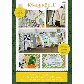 Luck o’ the Gnome St. Patrick’s Day Bench Pillow Machine Embroidery KD587