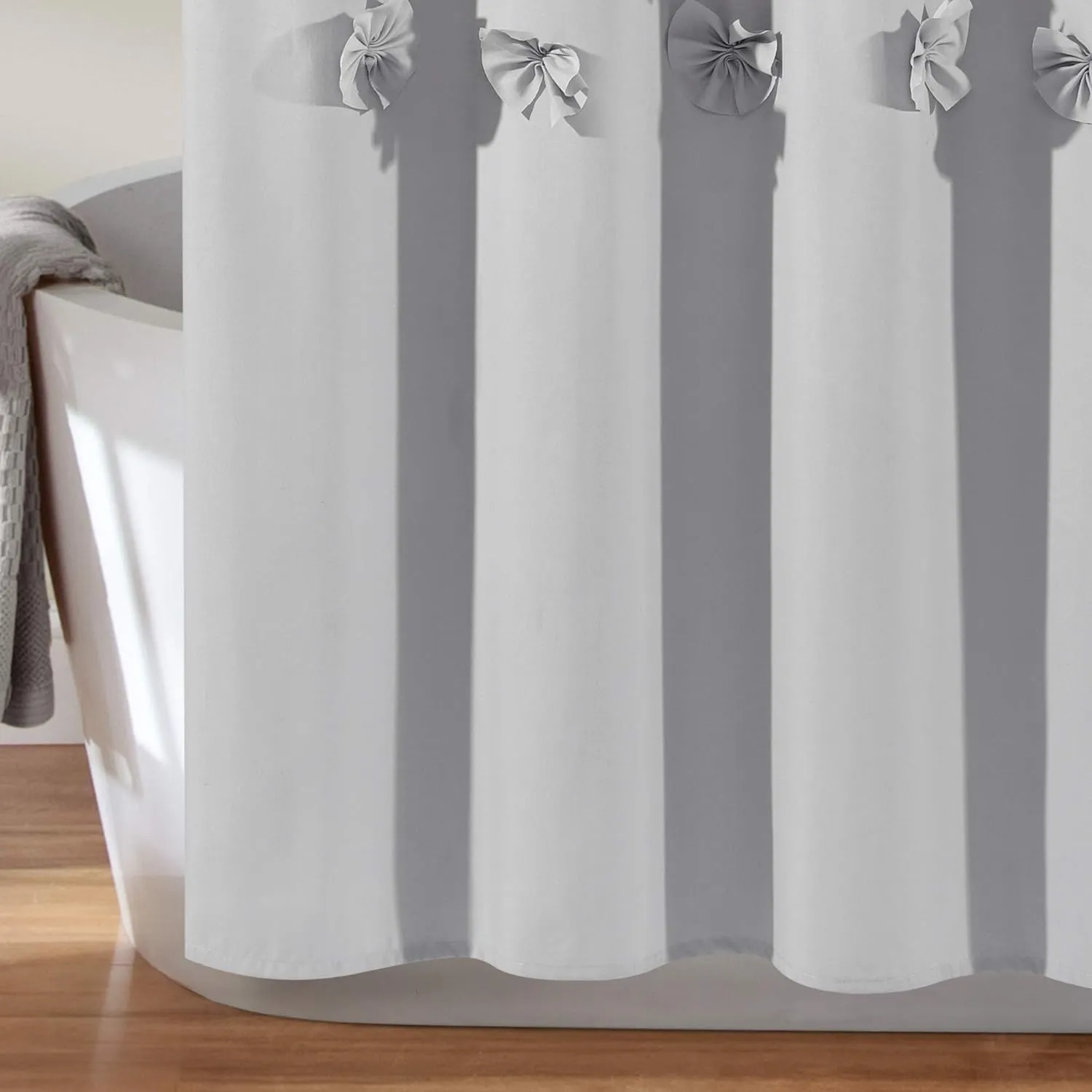 Lush Decor Lucia Shower Curtain, 72" x 72", Light Gray