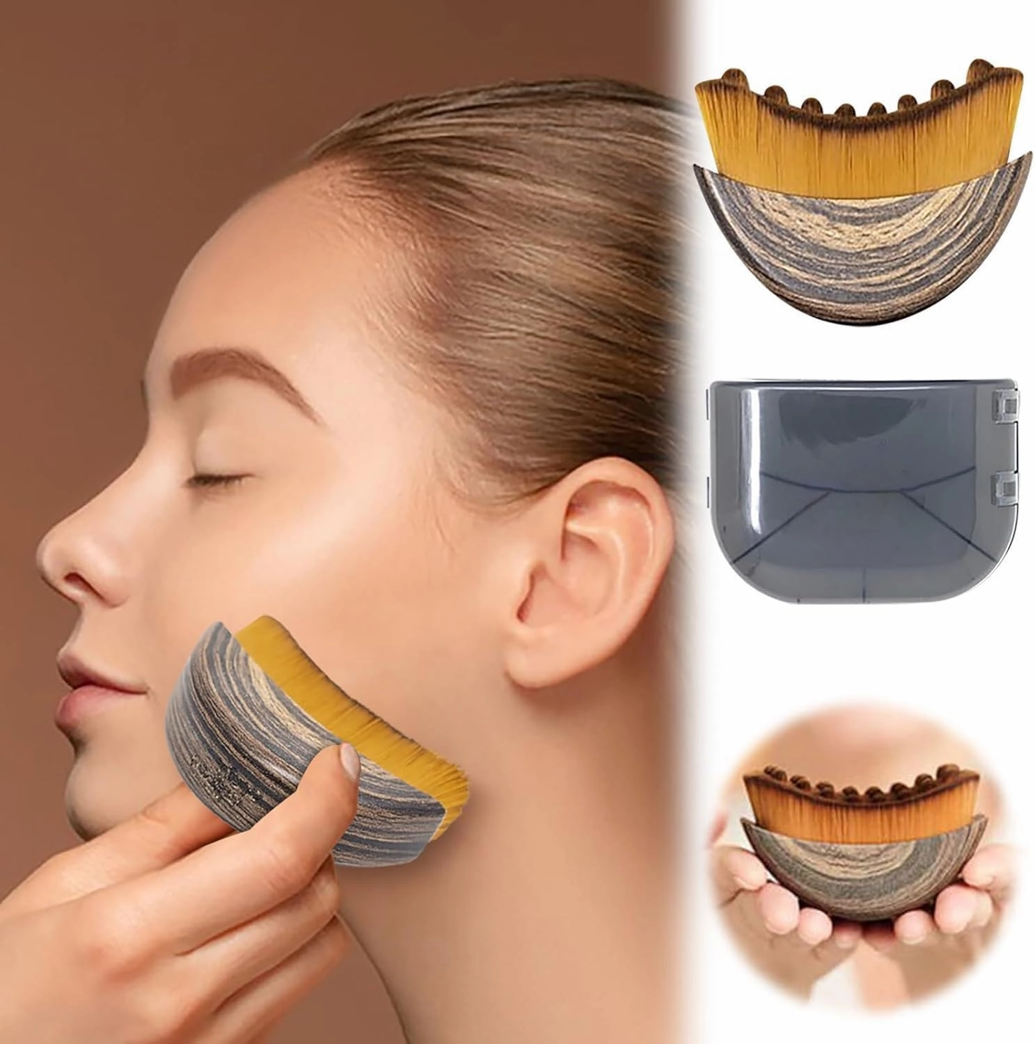 Lymphatic Contour Facial Brush, Lymphatic Drainage Facial Brush, Soft Bristle, Puffiness Reducing Lymphatic Drainage Massager, Chin and Jawline Sculpting, Close to Skin and Relieve Fatigue. (2PCS)