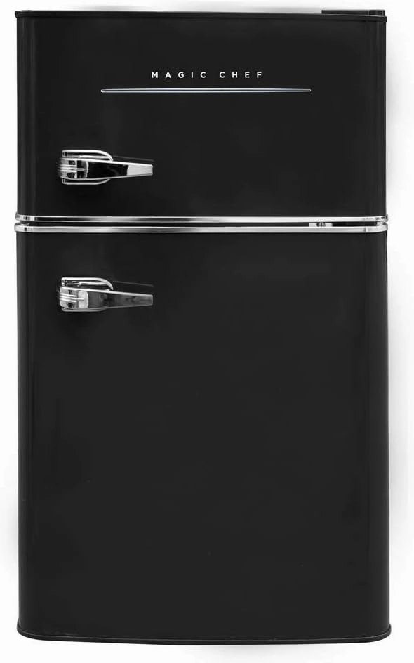 Magic Chef Retro Mini Refrigerator 3.2 cu. ft. 2-Door Fridge in Black