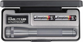 Maglite Mini LED 2-Cell AA Flashlight in Presentation Box, Gray