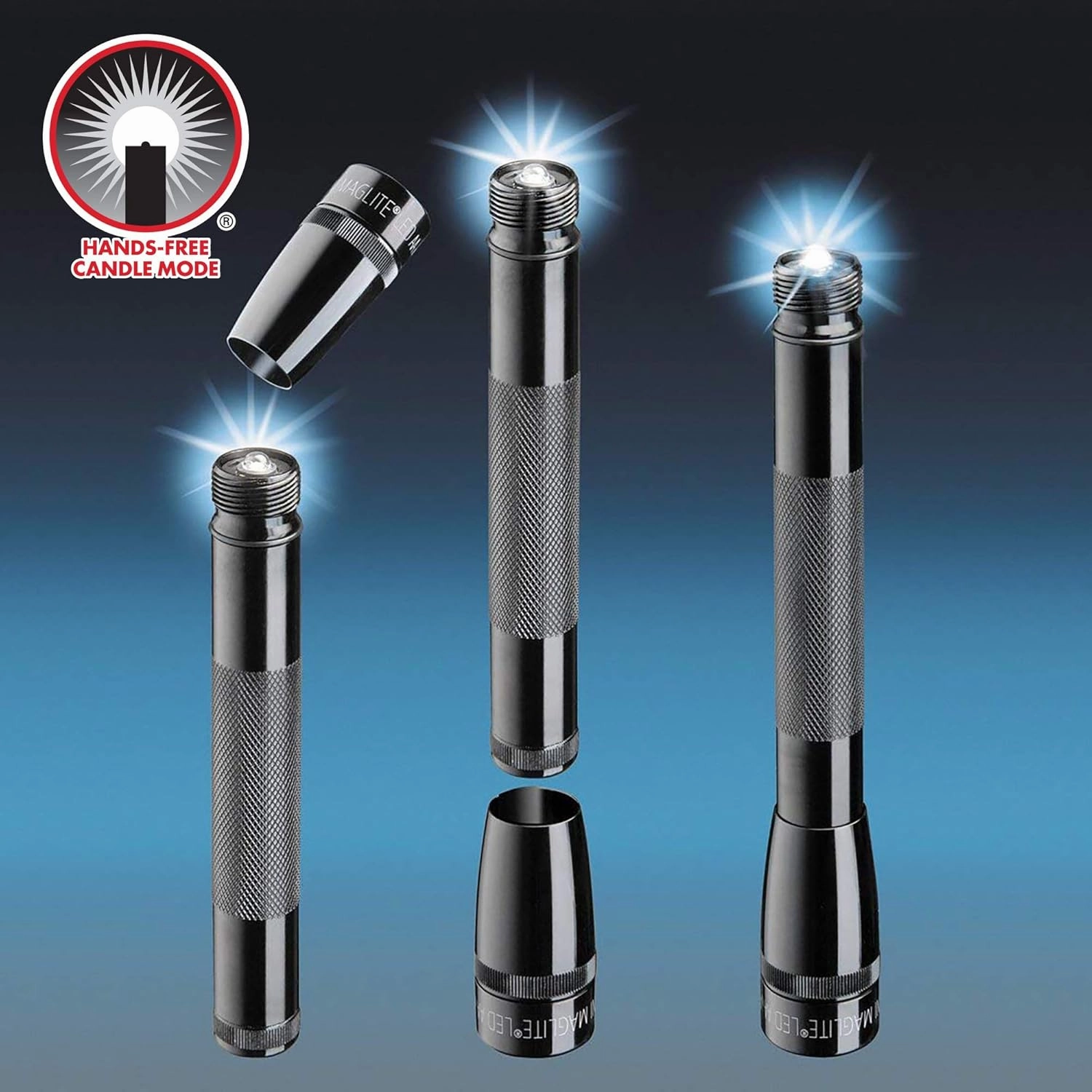 Maglite Mini LED 2-Cell AA Flashlight in Presentation Box, Gray