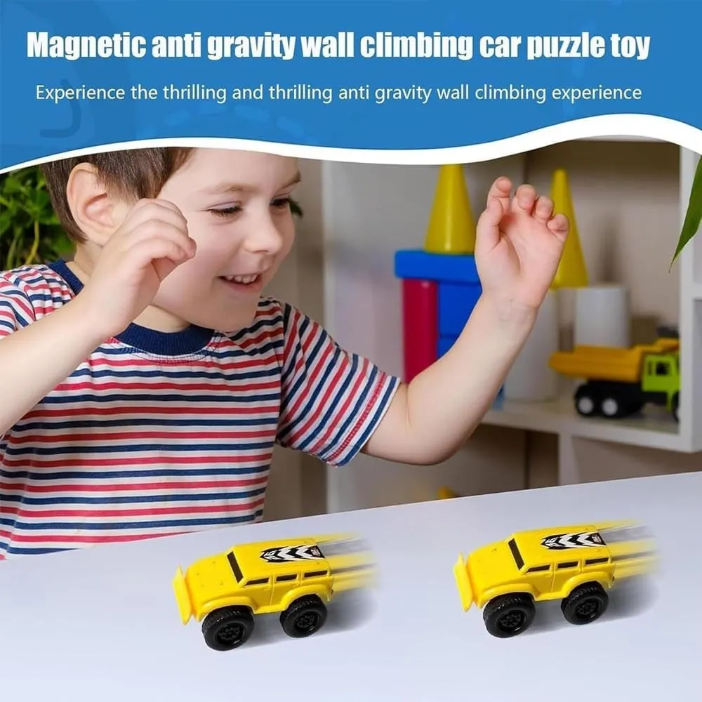 Magnetic Wall Climbing Toy Car, Magnetic Levitation Inertia Wall Climber Car, Anti-Gravity Climber Cars That Drive on Walls and Ceiling, Puzzle Decompression Toys, Gifts for Boys and Girls