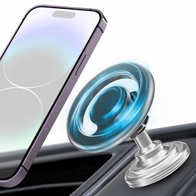 Magnetic Phone Car Mount, TSV 360 Rotation Dashboard Phone Holder for Car with Strong Adhesive Stick, Magnet Car Phone Holder Mount Fit for iPhone 14 13 12 11 Pro SE XR XS, Samsung LG Phones