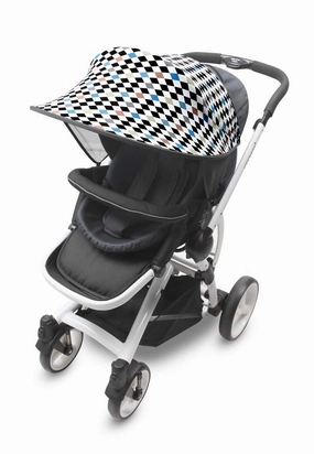 Manito Sun Shade for Strollers and Car Seats - Scandi (Diamond Blue) UPF 50 