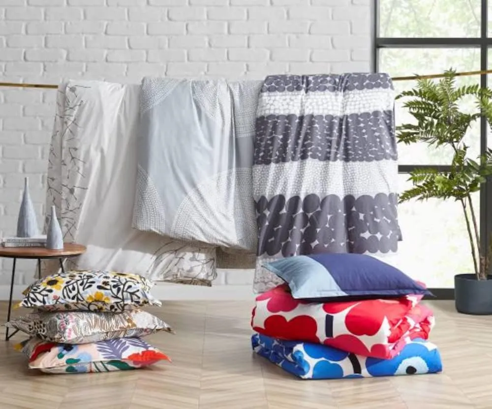 MARIMEKKO - King Comforter Set, Smooth Cotton Percale Bedding with Matching Shams, Medium Weight Home Decor (Fokus Grey, King)