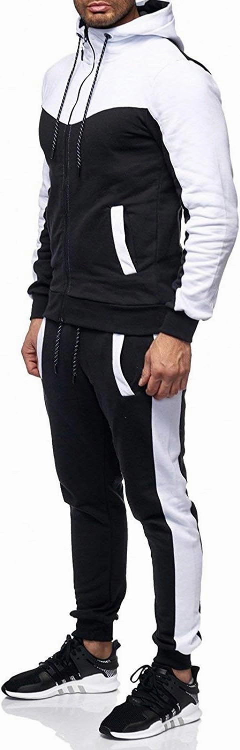 Marine Royal Track Suits for Men Set Full Zip Sweatsuit Outdoor Jogging Men Tracksuits