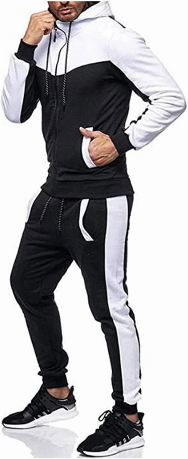 Marine Royal Track Suits for Men Set Full Zip Sweatsuit Outdoor Jogging Men Tracksuits