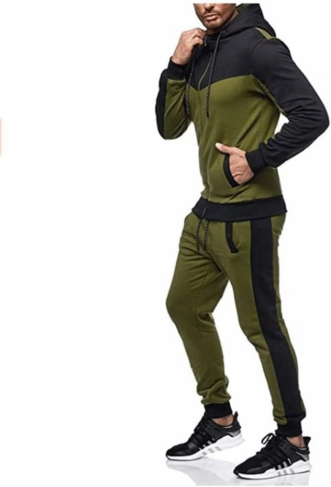 Marine Royal Track Suits for Men Set Full Zip Sweatsuit Outdoor Jogging Men Tracksuits