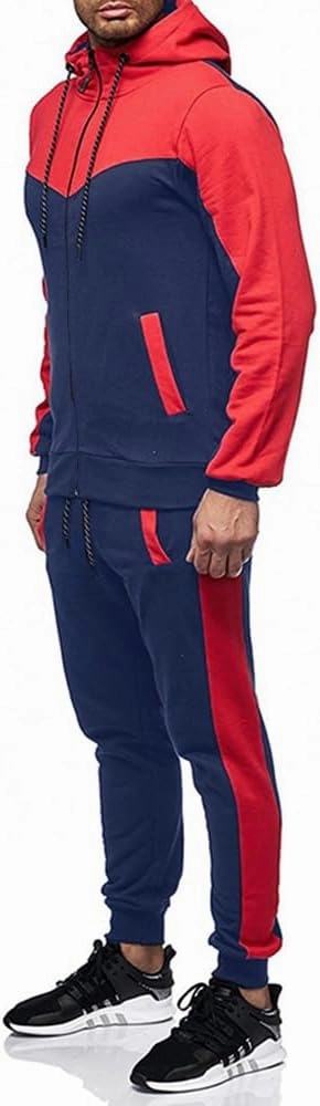Marine Royal Track Suits for Men Set Full Zip Sweatsuit Outdoor Jogging Men Tracksuits