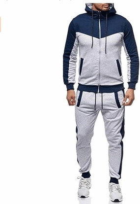 Marine Royal Track Suits for Men Set Full Zip Sweatsuit Outdoor Jogging Men Tracksuits