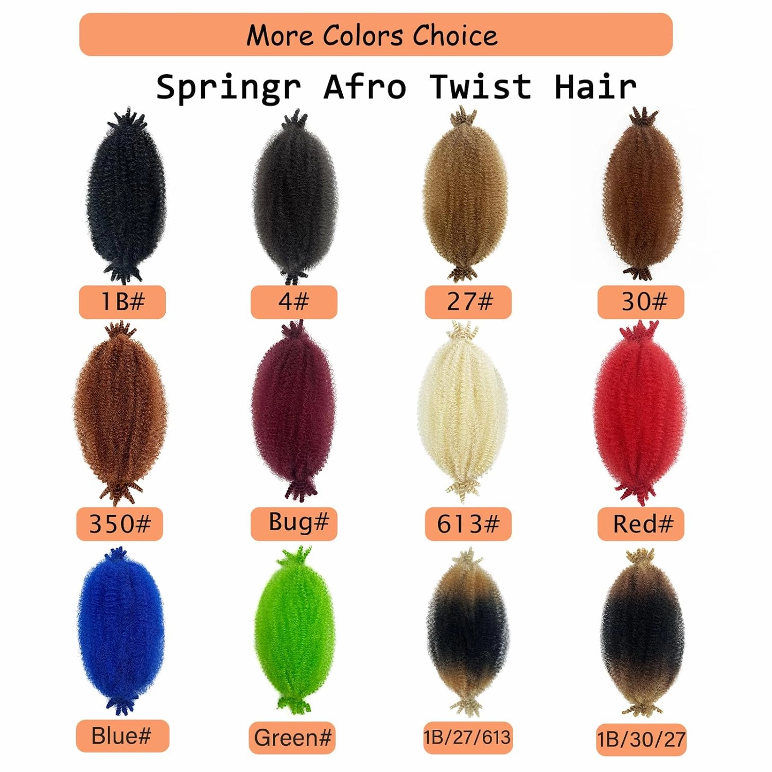 Marley Twist Braiding Hair 8 packs, Springy Afro Twist Hair Pre-Separated Kinky Twist Crochet Hair Braids for Distressed Soft Locs Spring Twist Hair for Black Women (2#, 12 Inch(Pack of 8))