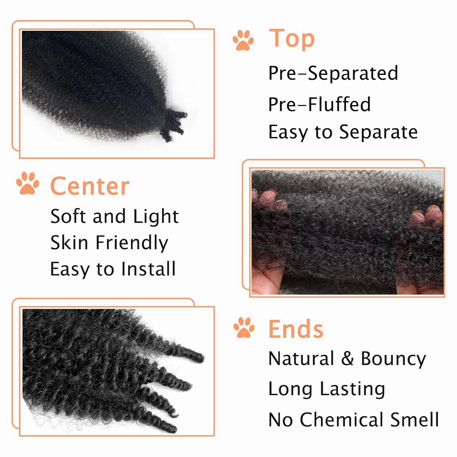 Marley Twist Braiding Hair 8 packs, Springy Afro Twist Hair Pre-Separated Kinky Twist Crochet Hair Braids for Distressed Soft Locs Spring Twist Hair for Black Women (2#, 12 Inch(Pack of 8))