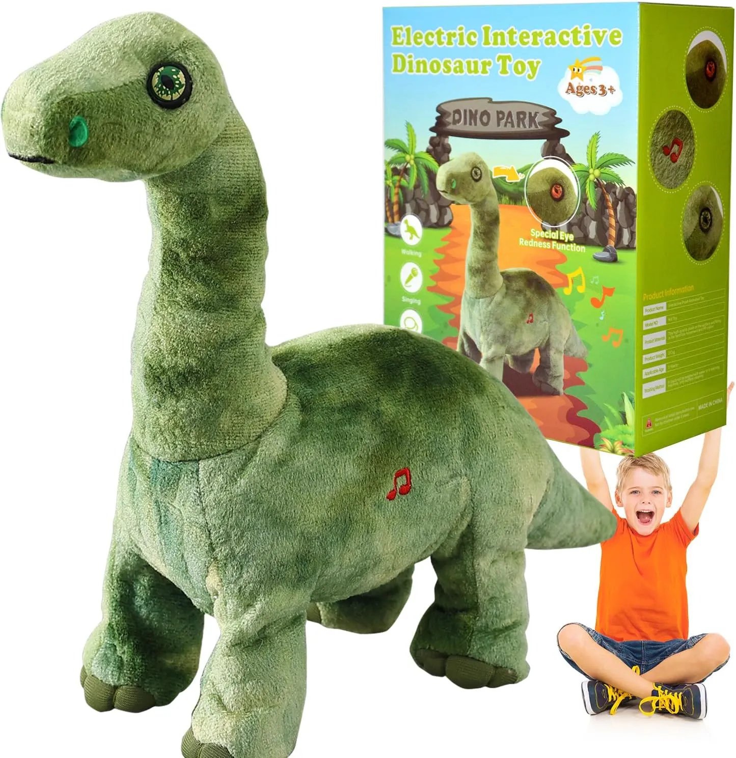 Marsjoy Dinosaur Toys for Kids Walking Nodding, Roaring, Repeating What You Say, Touch & Button Control Eyes Turn Red Realistic Pet, Toy Gift for GirlsToddlers Christmas Birthday Easter