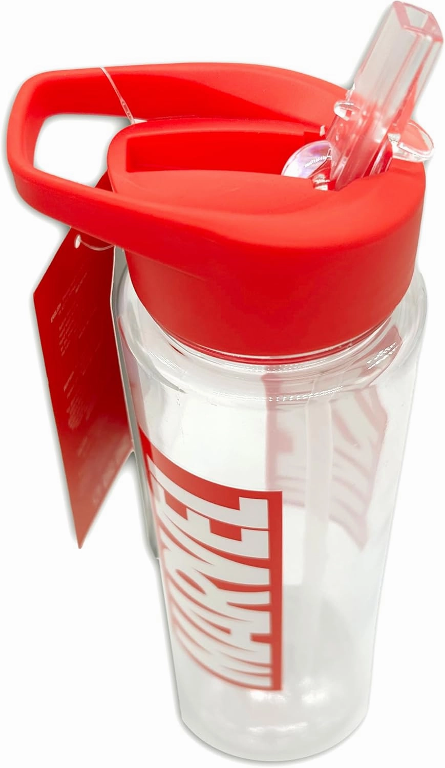 Marvel Water Bottle (Logo Design) - 700ml Plastic, Red, Reusable, Kids, Official Merchandise
