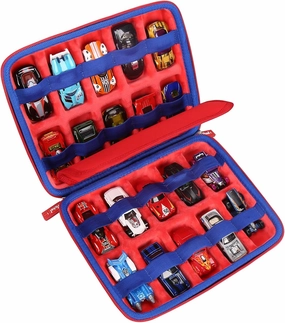 Mchoi Hot Wheels Case Storage for 20 Cars, Toy Car Organizer for Your Matchbox Cars Storage, Red, Case Only