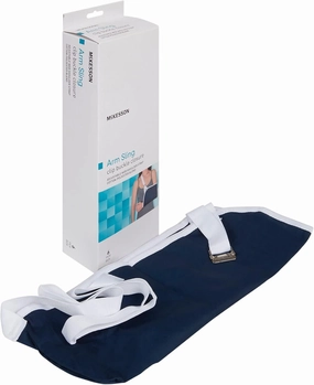 McKesson Arm Sling Shoulder Strap, Adjustable Strap, Cotton / Polyester, Large, Blue, 7 1/2 in x 18 1/2 in, 6 Count