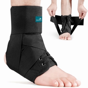 MEDIZED Ankle Brace, Lace Up Adjustable Support for Running, Basketball, Injury Recovery, Sprain! Ankle Support Wrap for Men, Women, and Children (Medium)