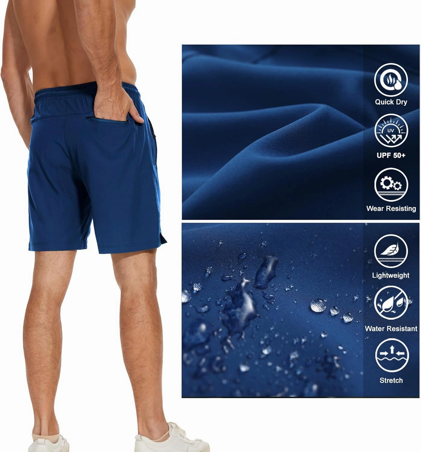 Men's Running Athletic Shorts Quick Dry Lightweight Gym Shorts for Men Workout Basketball Exercise Shorts with Pockets