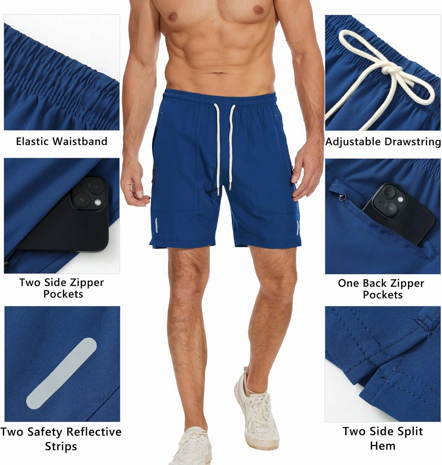 Men's Running Athletic Shorts Quick Dry Lightweight Gym Shorts for Men Workout Basketball Exercise Shorts with Pockets