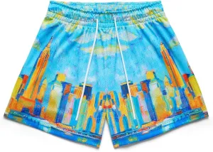 Men’s Mesh Basketball Graphic Print Breathable Athletic Shorts Running Gym Outdoor Casual Wear
