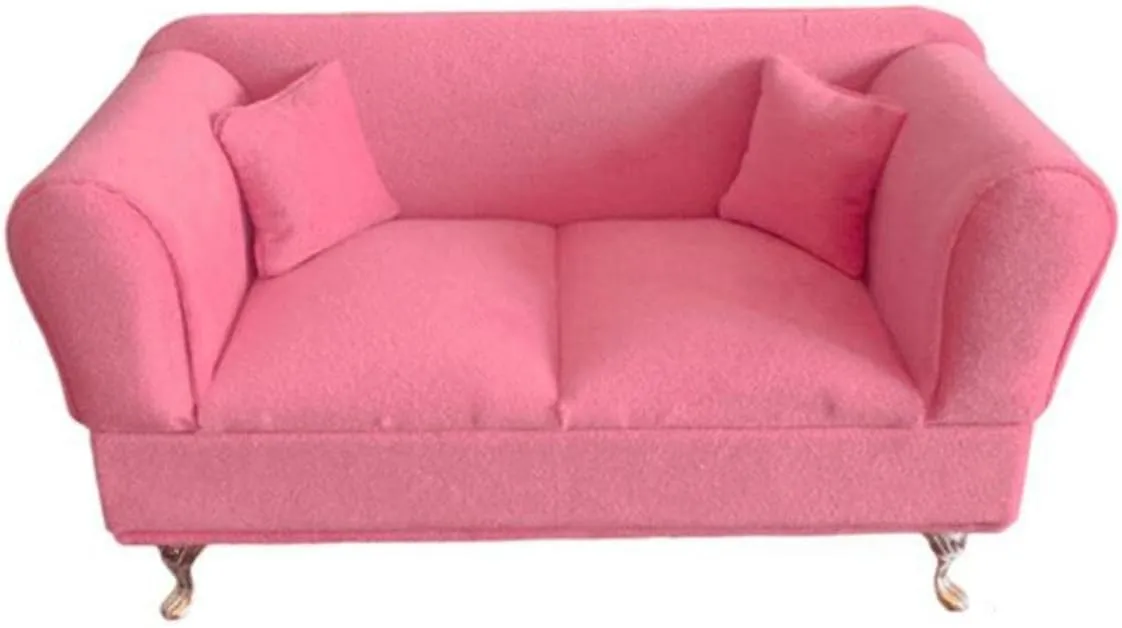 MERIGLARE 1:6 Sofa Miniature Furniture,Dollhouse Bedroom Decor,Living Room Ornaments, Jewelry Box Organizer for 12inch Dolls Action Figures Accessory, Two Person Sofa