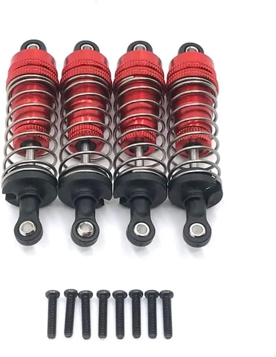 Metal Upgrade Retrofit 4PCS External Spring Hydraulic Shock for WLtoys 1/14 144010 144001 144002 1/12 124017 124019 RC Car Parts(Yellow)