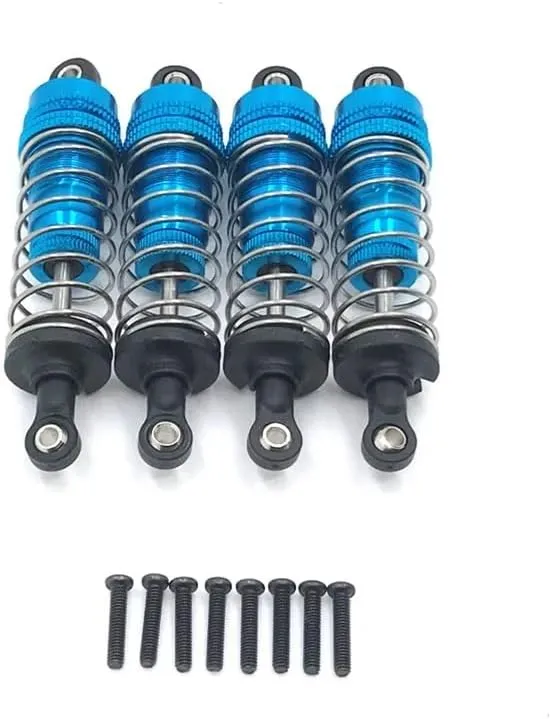 Metal Upgrade Retrofit 4PCS External Spring Hydraulic Shock for WLtoys 1/14 144010 144001 144002 1/12 124017 124019 RC Car Parts(Yellow)
