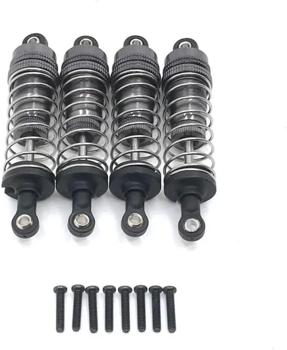 Metal Upgrade Retrofit 4PCS External Spring Hydraulic Shock for WLtoys 1/14 144010 144001 144002 1/12 124017 124019 RC Car Parts(Yellow)
