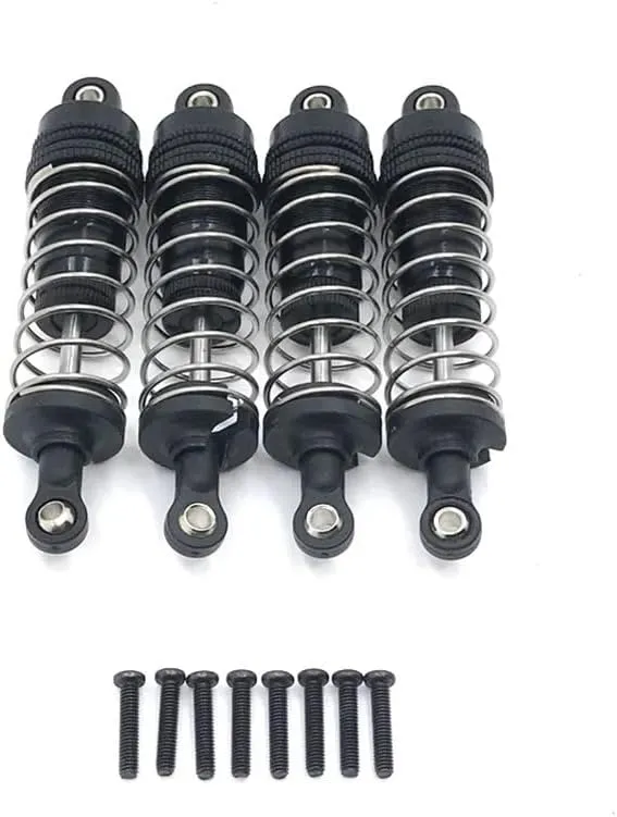 Metal Upgrade Retrofit 4PCS External Spring Hydraulic Shock for WLtoys 1/14 144010 144001 144002 1/12 124017 124019 RC Car Parts(Yellow)