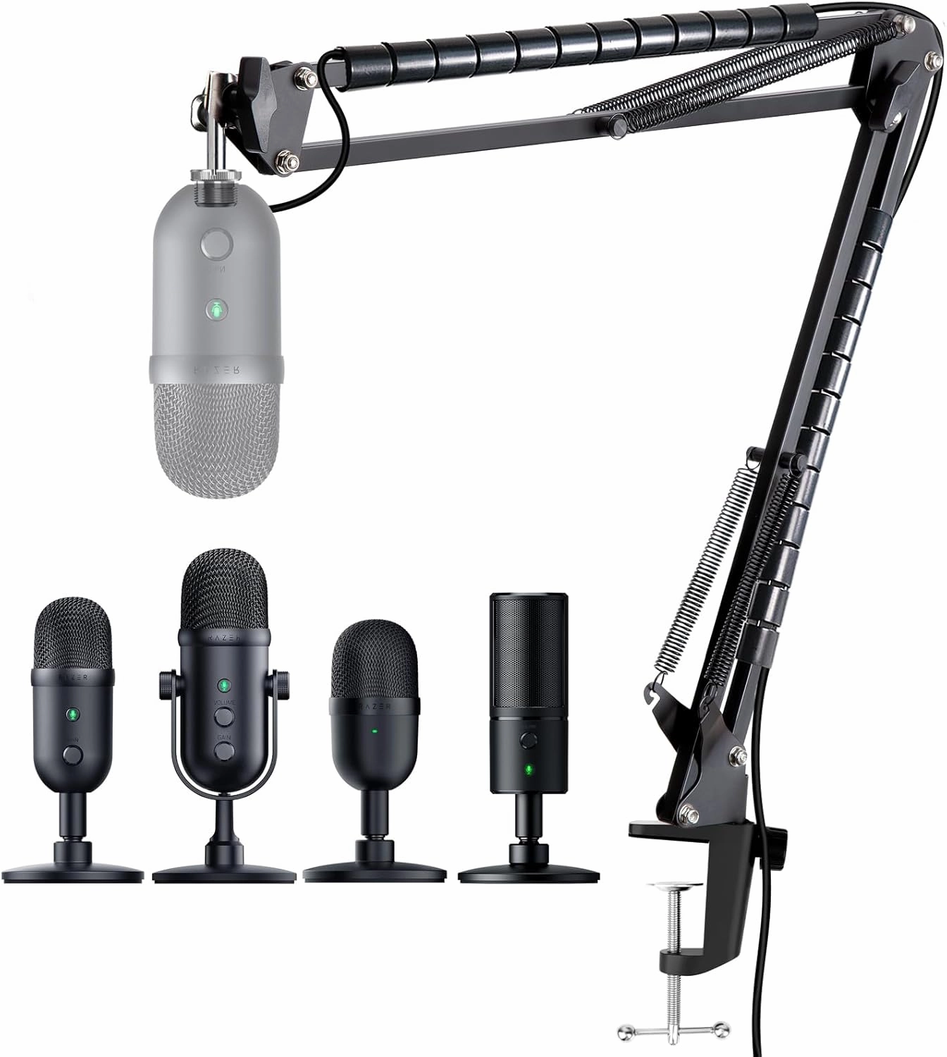 Mic Boom Arm for Razer Seiren V2 X Microphone - Adjustable Mic Arm Compatible with Razer Seiren V2 Pro, Seiren Mini and Seiren X, Mic Stand Great for Streaming, Gaming, Podcast by YOUSHARES