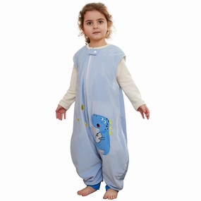 MICHLEY Kids Sleeveless Zipper Sleeping Bag, Autumn Winter Sleeping Sack Polyester Wearable Blankets for Boy Girl, Dinosaur, L