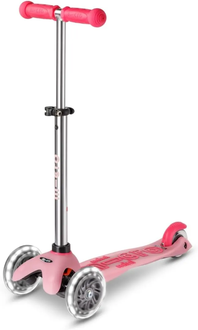 Micro Kickboard | Mini Deluxe Glow Plus LED Scooter | Adjustable Handlebar | Lean-to-Steer | Lightweight | Three-Wheeled | Kids Ages 2-5 yrs