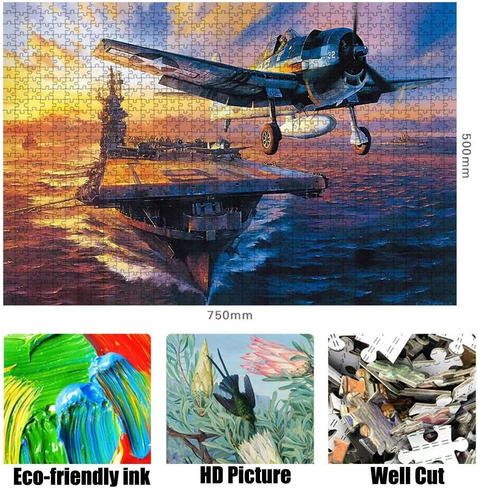 Military Warships 1000 Pieces Puzzles for Adults Landscape Jigsaw Puzzle Artwork Style Gifts DIY Mural Painting Entertainment Intellective Educational Toy Ideas for Relaxation Meditation Hobby