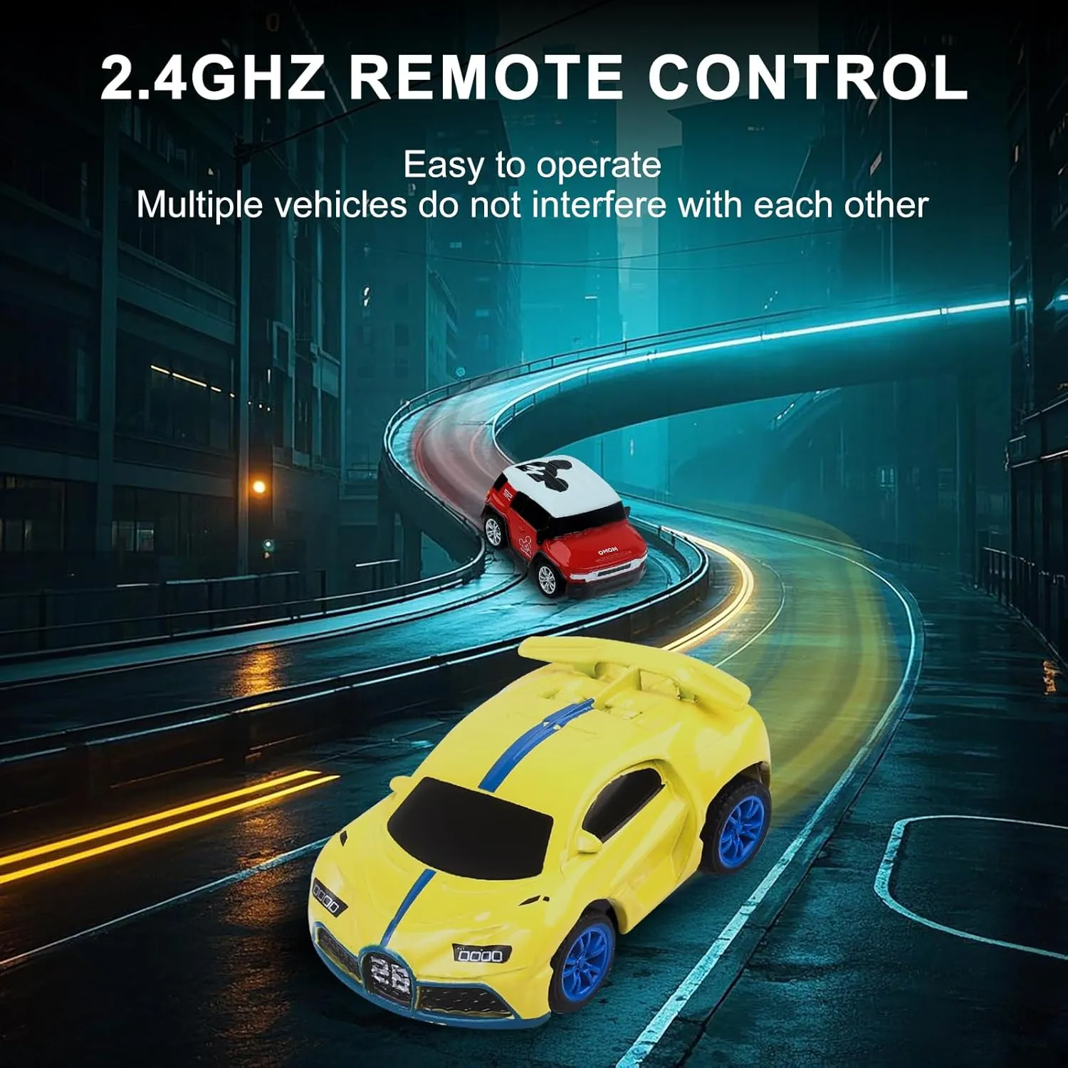 Mini New Watch Remote Control Car Easter Toy, 2.4GHZ RC Racing Car Battle Watch Toys for Kids Boys Girls,LED Lights, USB Charging,Birthday Party Holiday Gifts,Silvery