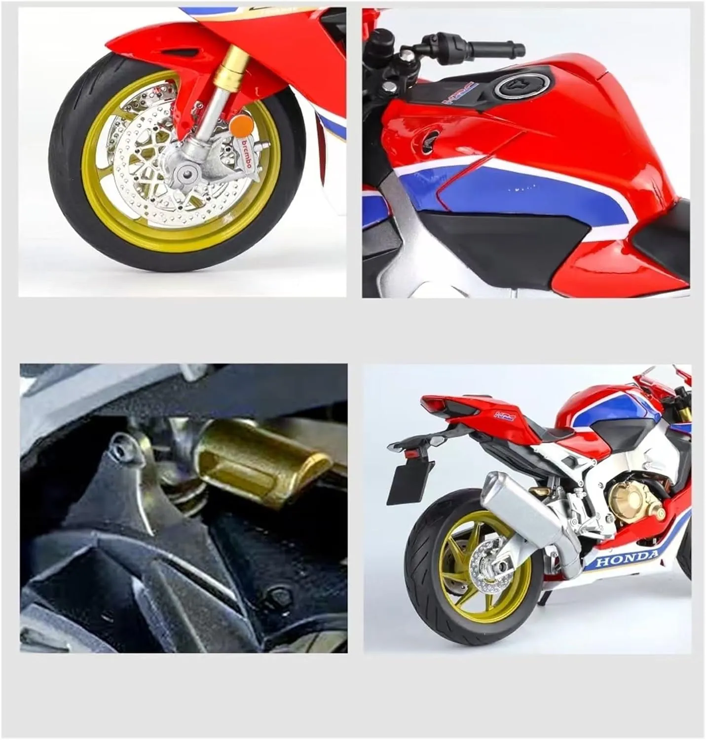 Mini Simulation Motorcycle Toys 1: 9 for Honda CBR1000 Dual R Simulation Micro Alloy Motorcycle Toys with Lights and Shock Absorbers Adult for Boys(Black)