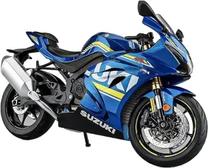 Mini Simulation Motorcycle Toys 1/9 for Suzuki GSX-1000R Alloy Racing Car Die-Casting Street Sports Motorcycle Model Children's Toys Adult for Boys(Blue)