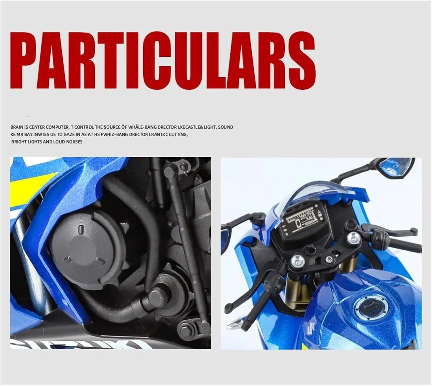 Mini Simulation Motorcycle Toys 1/9 for Suzuki GSX-1000R Alloy Racing Car Die-Casting Street Sports Motorcycle Model Children's Toys Adult for Boys(White)