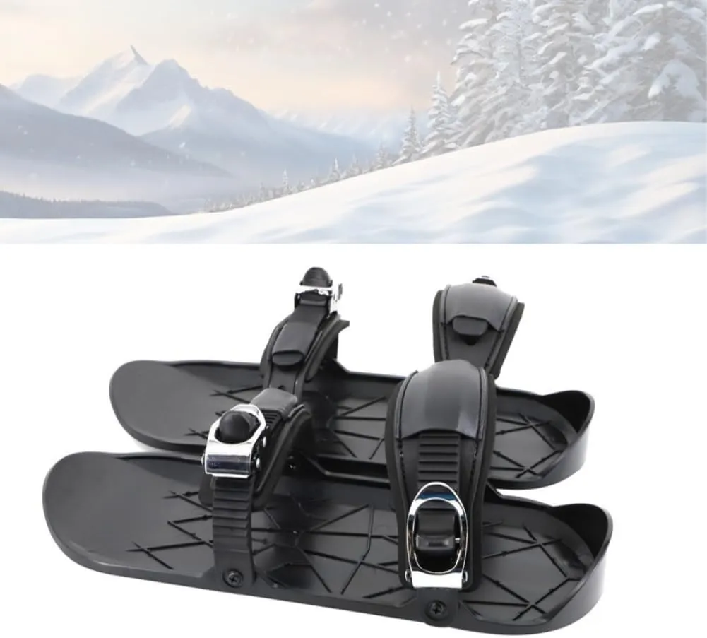Mini Ski Skates for Snow Winter Portable Snowblades Skis Shoes Adjustable Ice Skates for Snow Winter Sports