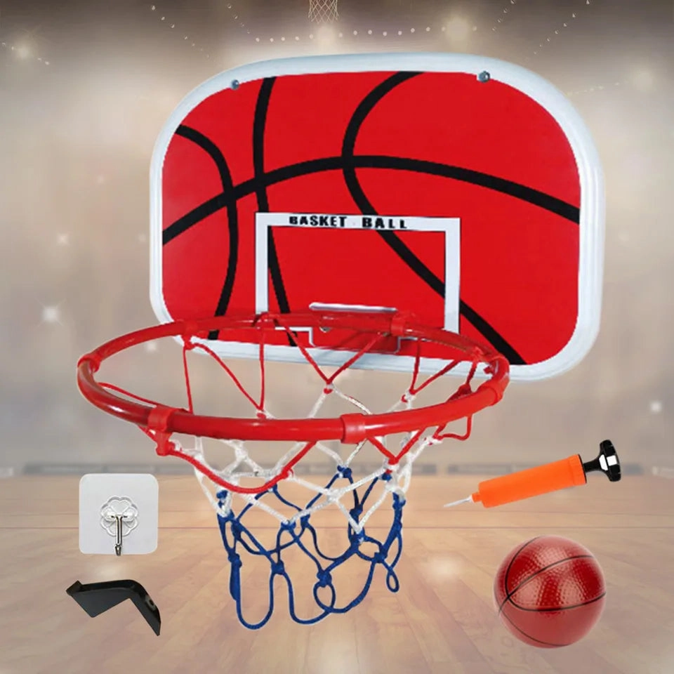 Mini Basketball HoopBall and Pump Portable Basketball Hoop Basketball Hoop Set Indoor Outdoor Play for Kids