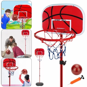 Mini Basketball HoopBall and Pump Portable Basketball Hoop Basketball Hoop Set Indoor Outdoor Play for Kids