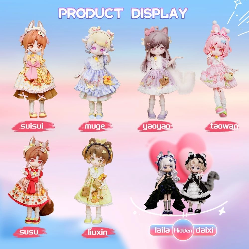 Minty The Fantasy Forest Series 1/12 BJD Doll OB11 Size Action Figures Collectable Anime Figures Dolls Mystery Box Boy Girls Gifts (Single Box)