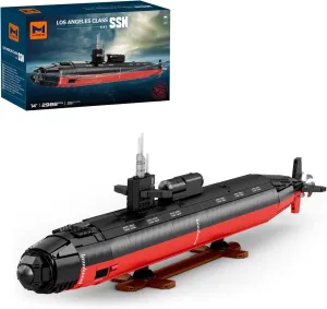 MISINI 33049 Nuclear Submarine Building Set, 2988 PCS Military Los Angeles-Class SSN Building Toy, 1:125 Military Warships Toys Ship Boat Model Kit, Collectible Battleship Construction for Adults
