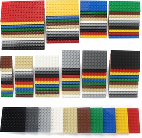 Mixed 11 Size Building Plates Set 110 Pieces Parts Base Platform Multicolored Classic Parts MOC Kids Compatible with Baseplate for Figure Pack Toys
