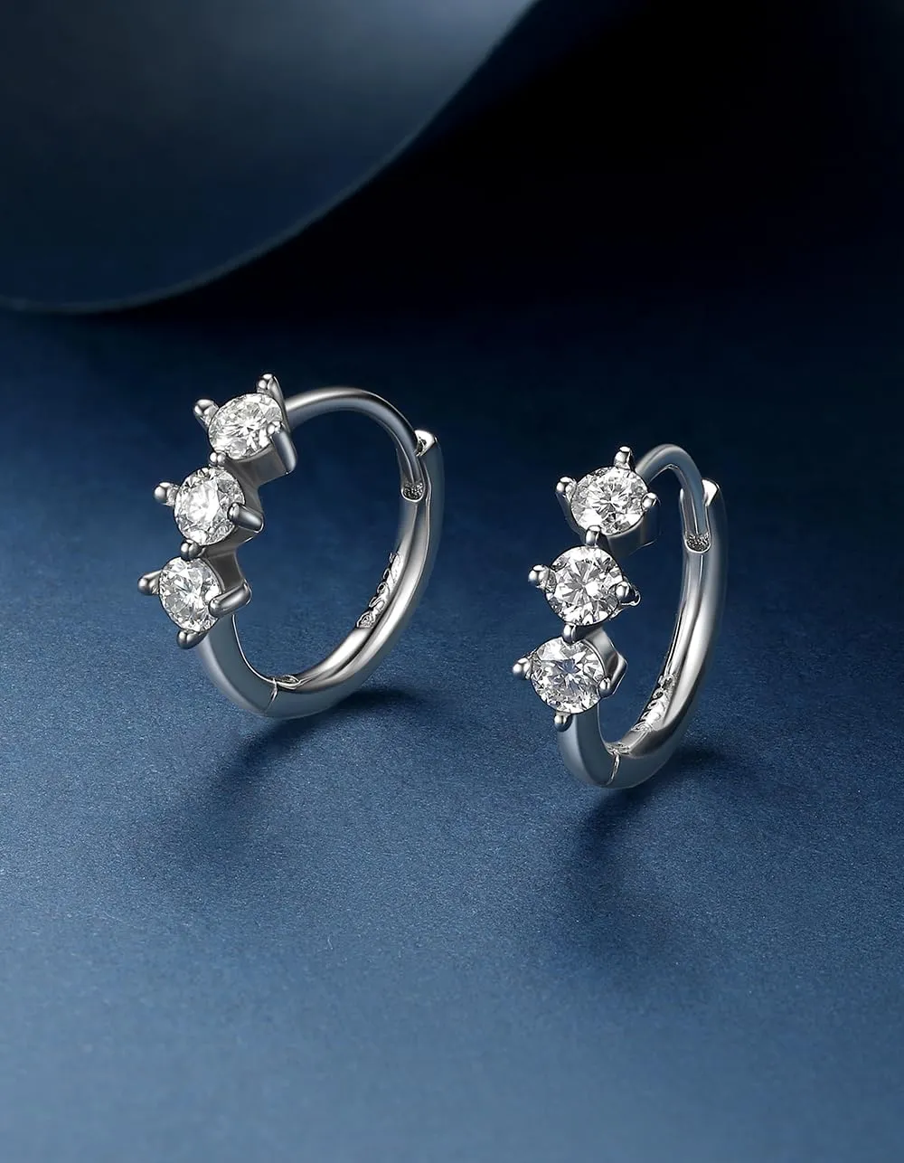 MomentWish Hoop Earrings for Women, Moissanite Jewerly Gifts for Her Anniversary Birthday, D Color VVS1 Simulated Diamond 925 Sterling Silver Drop Earrings