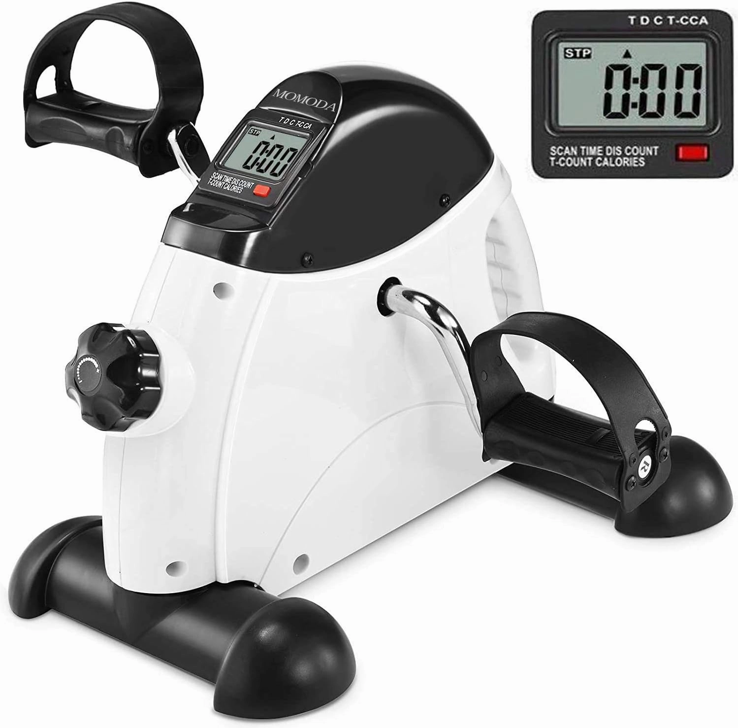 MOMODA Under Desk Bike Pedal Exerciser Mini Bike for Leg/Arm Bike Mini Peddler with LCD Display for Home/Office