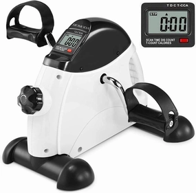 MOMODA Under Desk Bike Pedal Exerciser Mini Bike for Leg/Arm Bike Mini Peddler with LCD Display for Home/Office